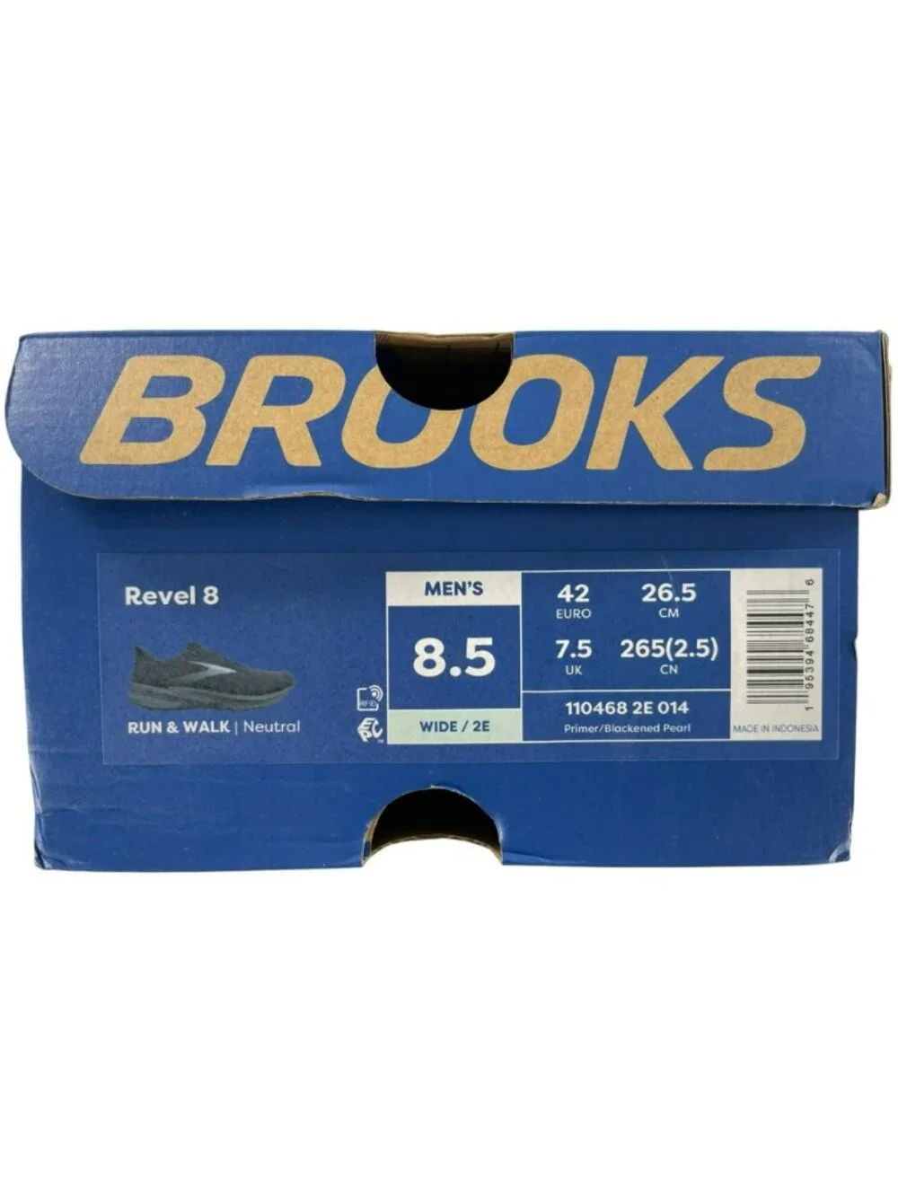 Brooks Mens Revel 8 Running Shoes Primer/Blackened Pearl Men's Size 8.5 Wide NEW